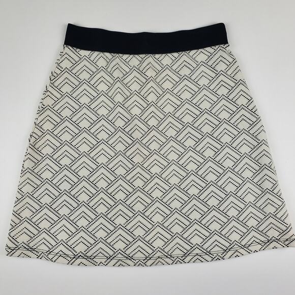 Gilli Stitch Fix Knit Patterned A-Line Skirt Chevron Cream Black Print Size S - Picture 3 of 7